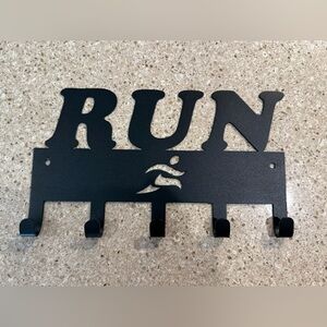 RUN Wall Hook Rack - Black Metal Home Wall Decor